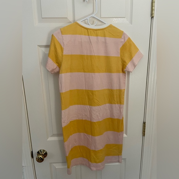 Anthropologie Sundry Rugby Stripe Pink Yellow Pastel T Shirt Dress Size 1 Small - Picture 5 of 5